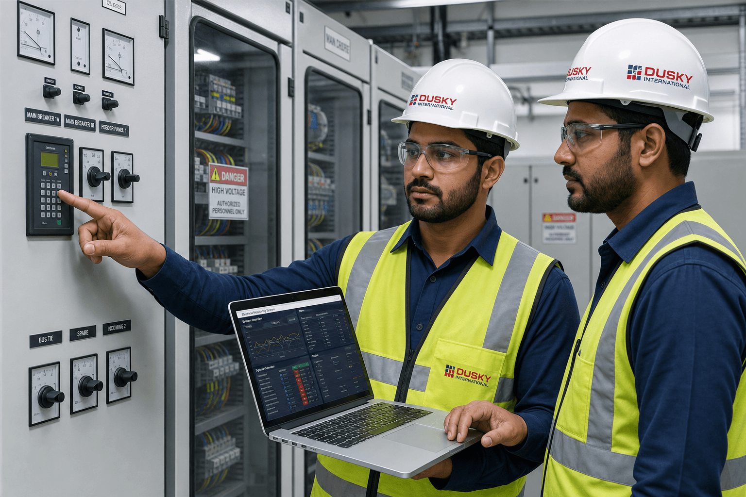 Dusky International field engineers commissioning power systems on site